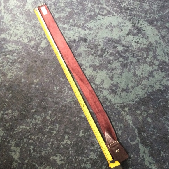 Vintage Emmanuel Leather Suede Belt Made in Canada Burgundy Adjustable Small/Med - Picture 8 of 13